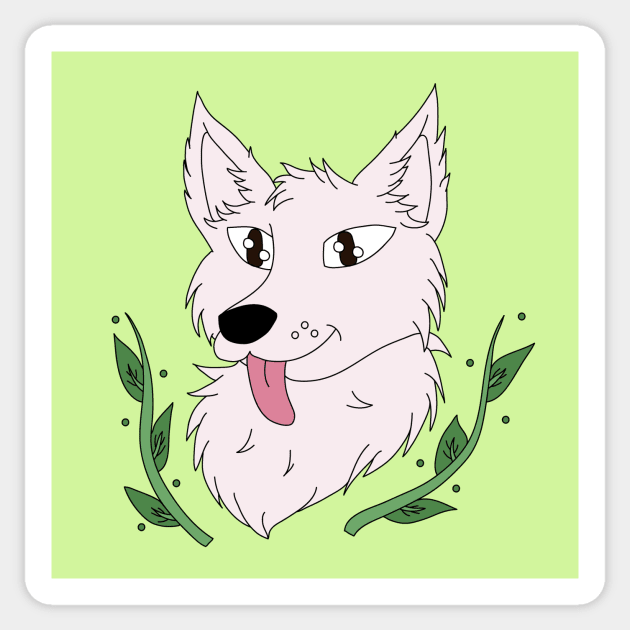 White shepherd Sticker by Inkpoof